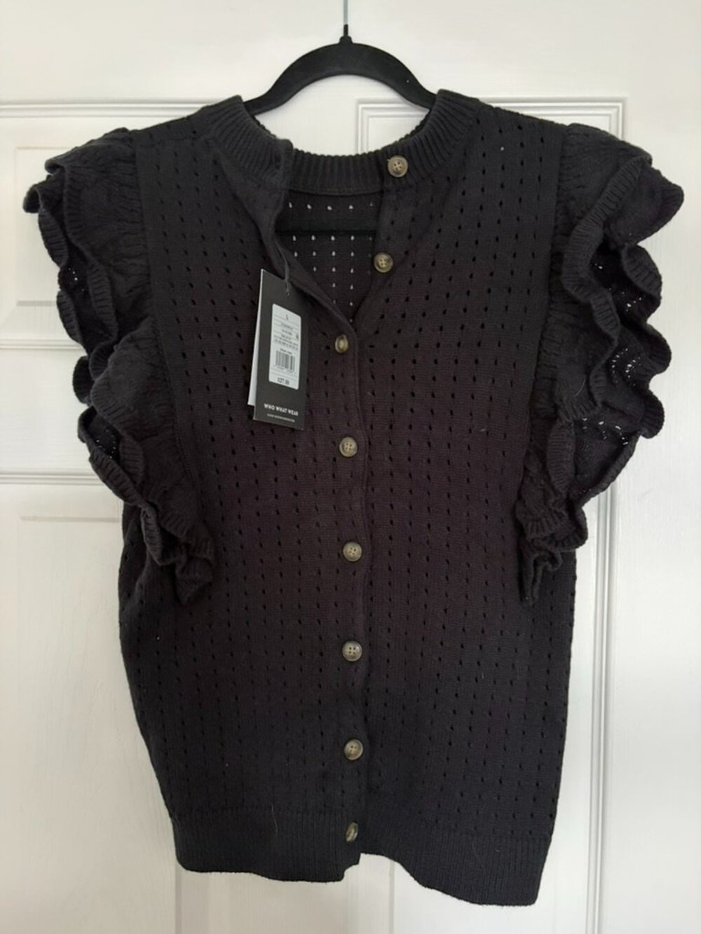 knit flutter sleeve top